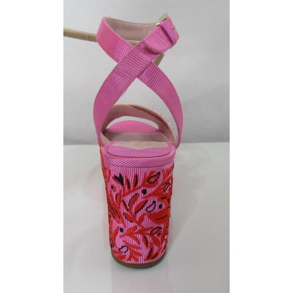 Kate Spade New York Rio Bandana Patchwork Platform Sandals Persimmon Size 9 - Picture 7 of 10